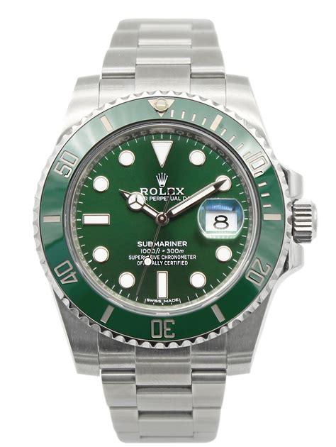 rolex submariner green hulk watch|rolex hulk original price.